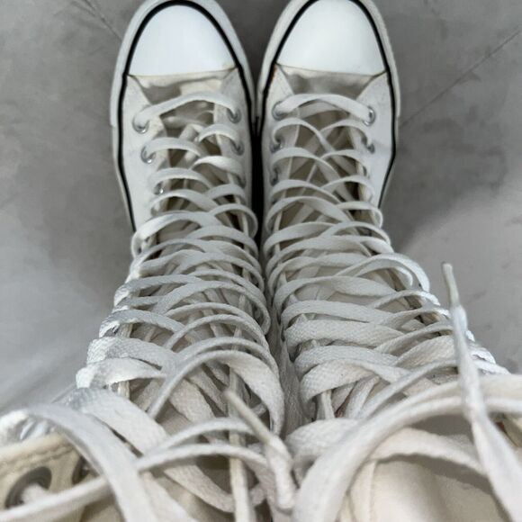 Converse Knee High White All Star Y2k Size Men 5 Women 7 Chuck Taylor - Picture 11 of 12